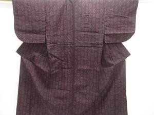 大正ロマン　抽象模様織り出し単衣着物